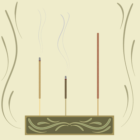 aroma sticks on a stand with a patternのイラスト素材
