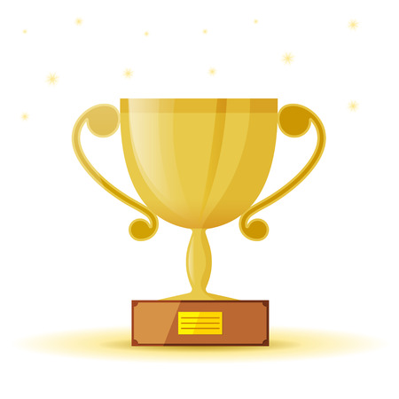 gold cup on white background. Vector illustrationのイラスト素材