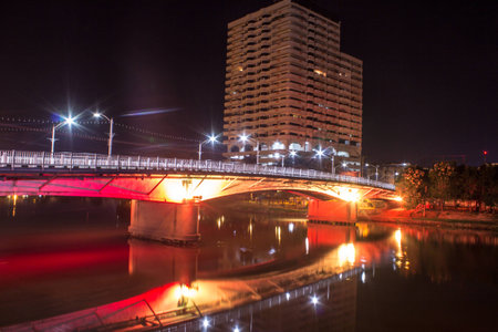 Bridge over Ping riverの写真素材