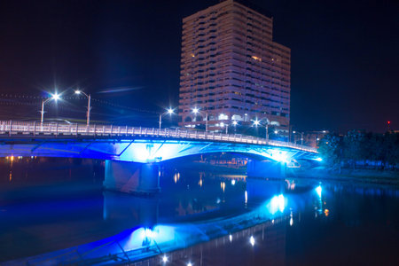 Bridge over Ping riverの写真素材