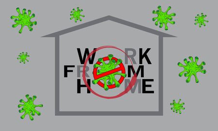 working from home and keep healthyのイラスト素材