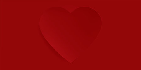 Red soft 3D heart shape illustration for cosmetic product display. Elements for valentine's day festival design.のイラスト素材