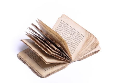 old vintage book on whiteの写真素材