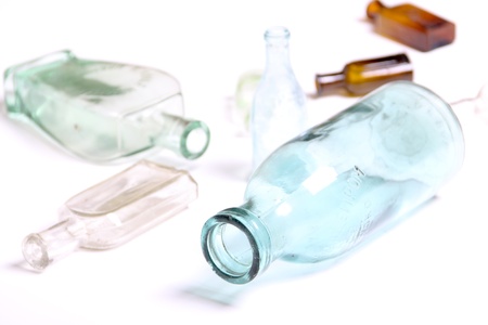 Vintage glass bottlesの写真素材