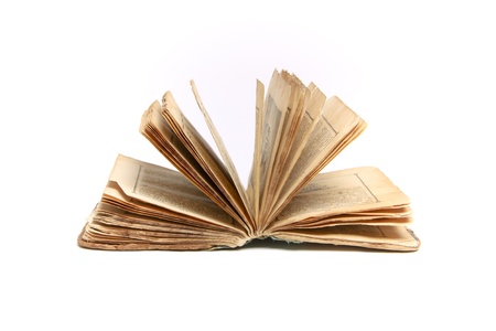 old vintage book on whiteの写真素材