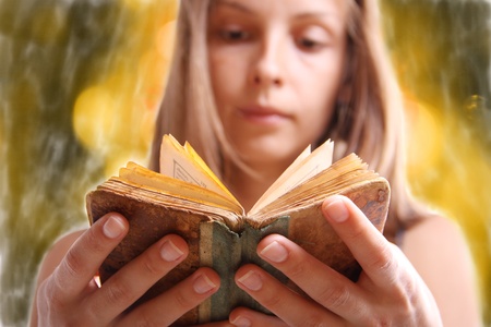 woman with bookの写真素材