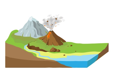 Earth slice with landscapeのイラスト素材