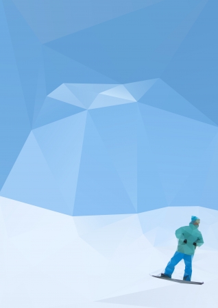 snowboarder on mountainsのイラスト素材