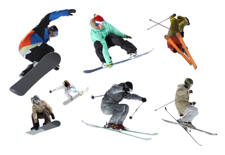 ski and snowboard, riders isolated ski and snowboard, riders isolated