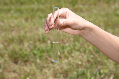 Water Purity Test, liquid in laboratory glasswareの写真素材
