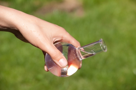 Water Purity Test, liquid in laboratory glasswareの写真素材