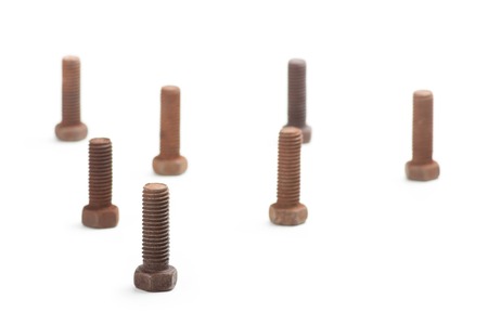 the old bolts, isolated on white background