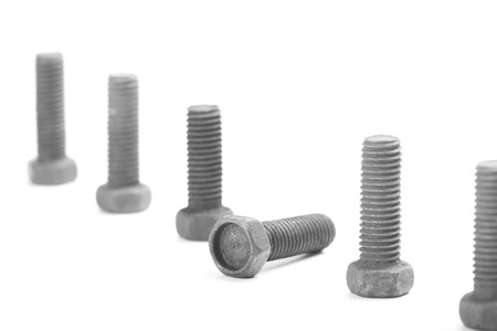 the old bolts, isolated on white backgroundの写真素材