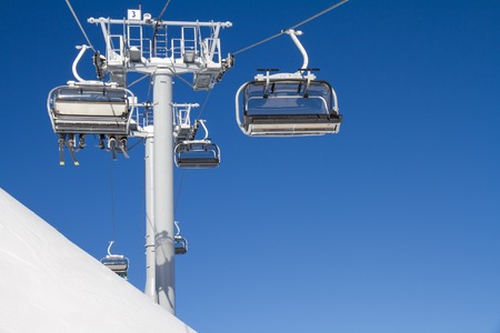 Chairlift on a ski resortのeditorial素材