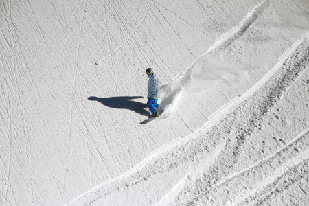 Snowboard freerider  in the mountainsの写真素材