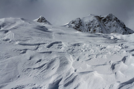 The mountains in Krasnaya Polyana, Sochi, Russiaの写真素材