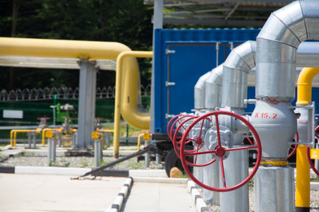 pipes of thermal power plant and valve