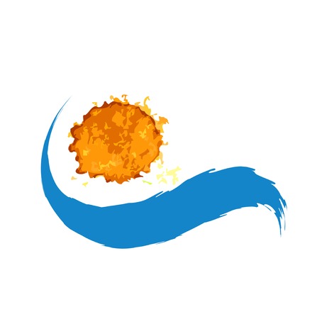 The sun and the sea.のイラスト素材