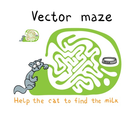Vector Maze, Labyrinth education Game for Children with Snake.のイラスト素材