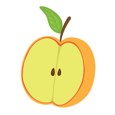 Apple, vector illustration on white backgroundのイラスト素材