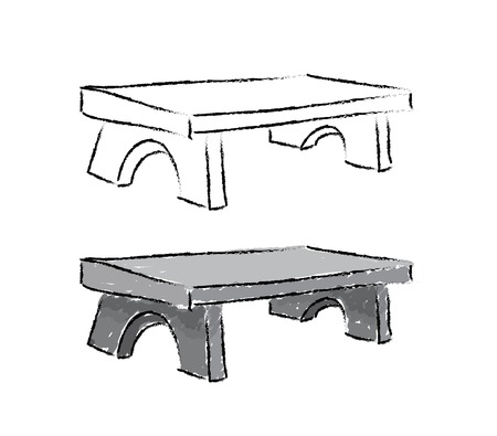 bench sketch illustration on white background