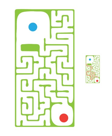 green vector maze, labyrinth illustrationのイラスト素材