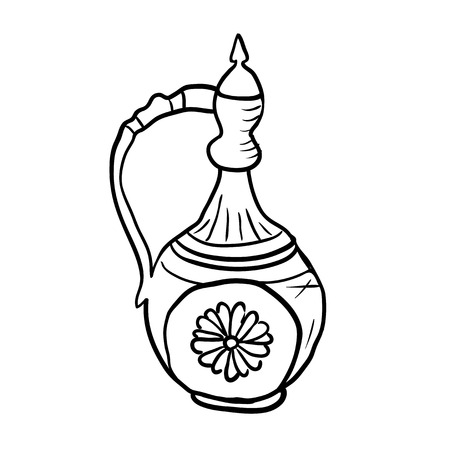 Antique jug, vector sketch illustrationのイラスト素材