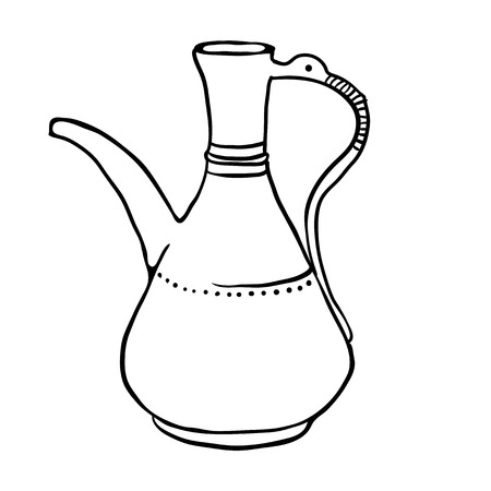 Antique jug, vector sketch illustrationのイラスト素材