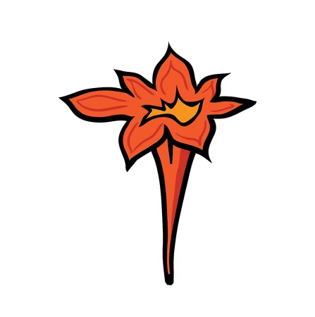 Red flower isolated on, vector illustrationのイラスト素材