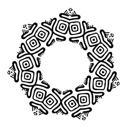 vector ethnic ornament on whiteのイラスト素材