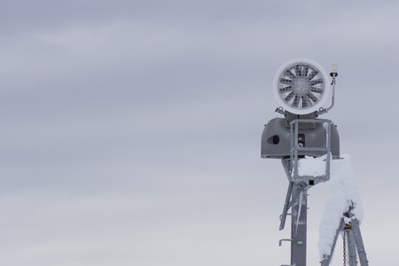 Snow cannon in the mountains, ski resortの写真素材