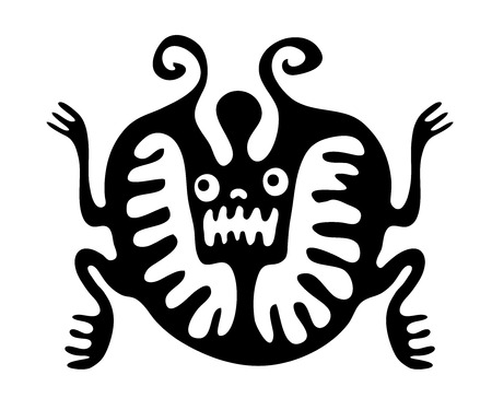 black mite or beetle in native style, vector illustrationのイラスト素材