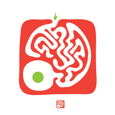 Red vector maze, labyrinth illustrationのイラスト素材