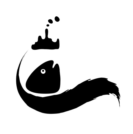 fish in in polluted water, Water pollution concept, vector illustrationのイラスト素材