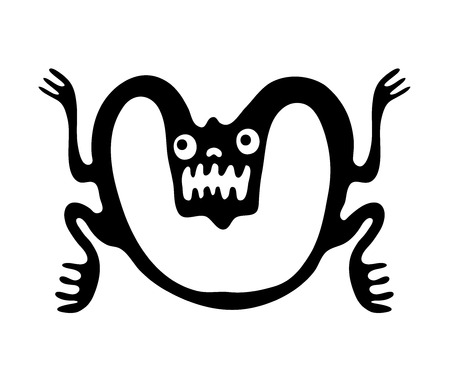 black mite or beetle in native style, vector illustrationのイラスト素材
