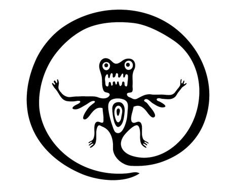 black mite or beetle in native style, vector illustrationのイラスト素材