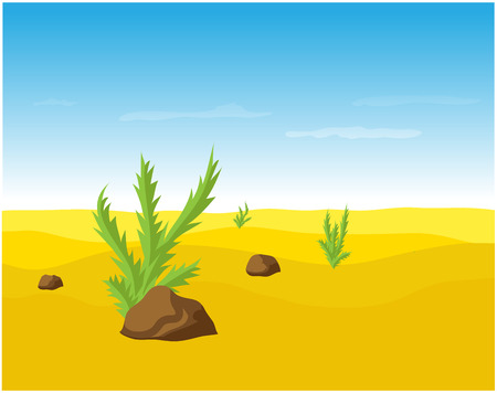 desert sand landscape, vector illustrationのイラスト素材
