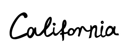Hand-written word CALIFORNIA, lettering. Vector illustrationのイラスト素材