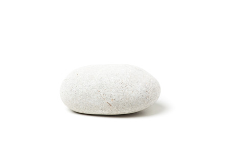 white pebble isolated on white backgroundの写真素材