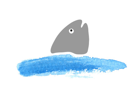 fish in water, vector  illustrationのイラスト素材
