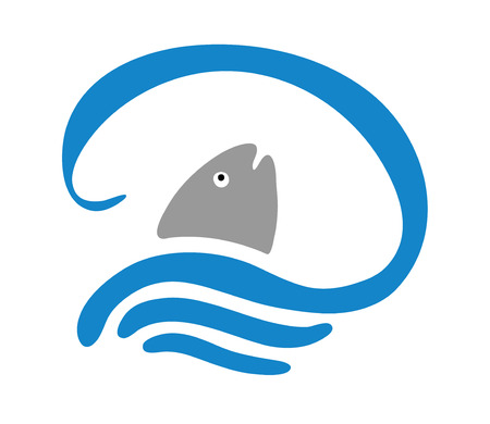 fish in water, vector icon illustrationのイラスト素材