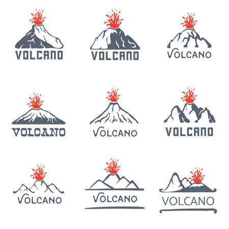 Volcano eruption vectorのイラスト素材