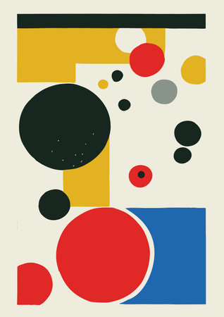 Abstract composition with geometrical shapes in in the style of suprematism, vector illustration.のイラスト素材