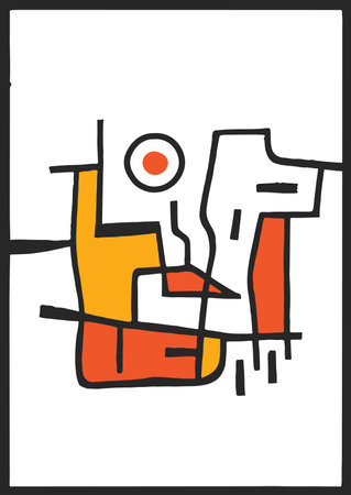 Abstract illustration with lines and shapes.のイラスト素材