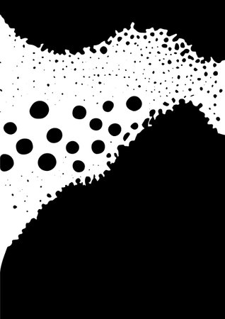 Abstract poster background. Particles in the vortex funnel. Black and white illustration.のイラスト素材