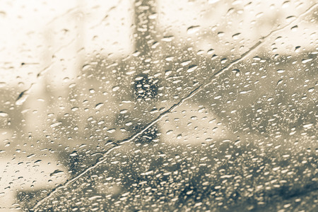 Water drop on car mirrorの写真素材