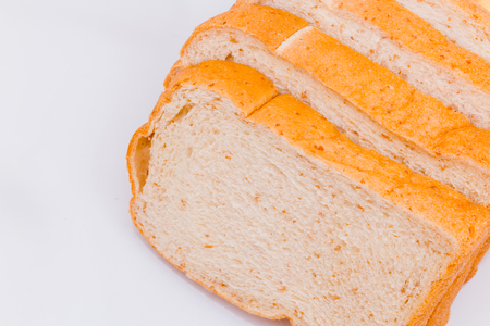 Slide whole wheat on white background