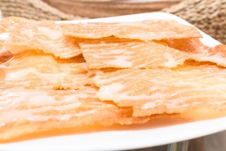 Crispy Roti with sweetened condensed milk on top