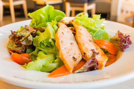 green and healthy food salmon salad.の写真素材