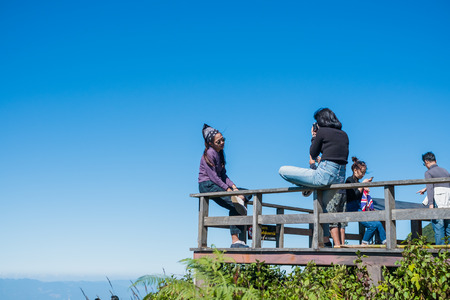 Chiangmai, Thailand - Dec 21 :Kew Mae Pan Nature Trail in Doi Inthanon National Park, on Dec 21, 2016 in Chiangmai, Thailandのeditorial素材